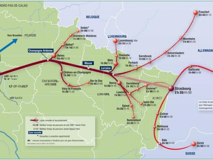 LGV Est : Strasbourg  à 1h48 de Paris dès avril 2016