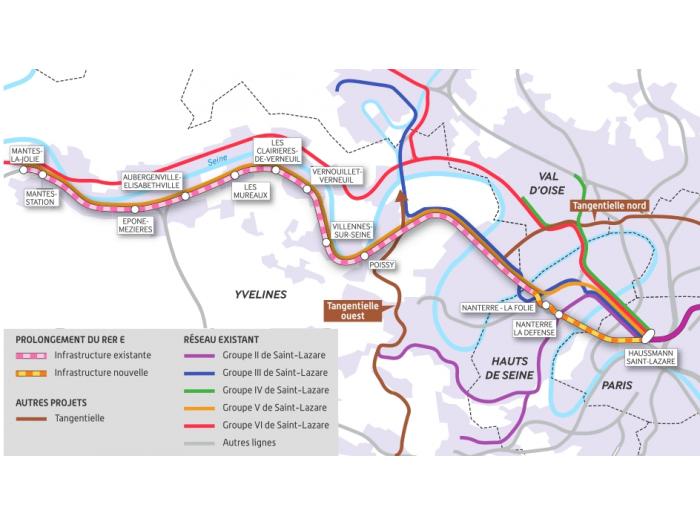 Le prolongement du RER E à l'ouest de Paris repoussé de deux ans