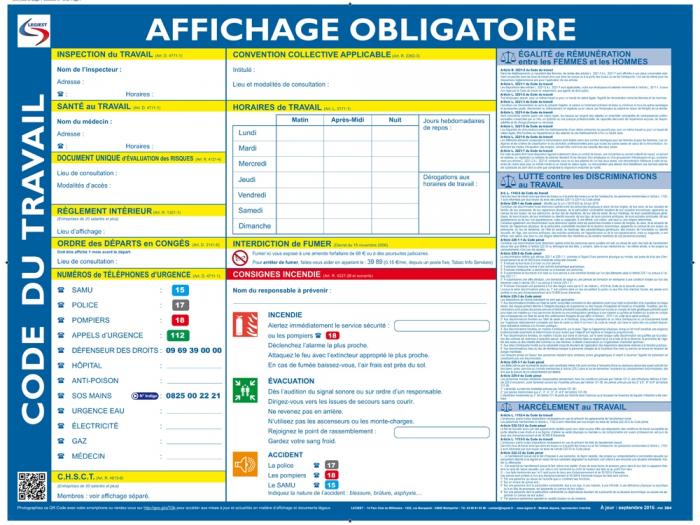 Simplification dans les obligations daffichage