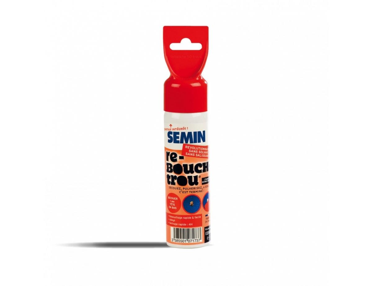 SEMIN vous présnete son nouveau produit RE-BOUCH-TROU, enduit de rebouchage en bombe