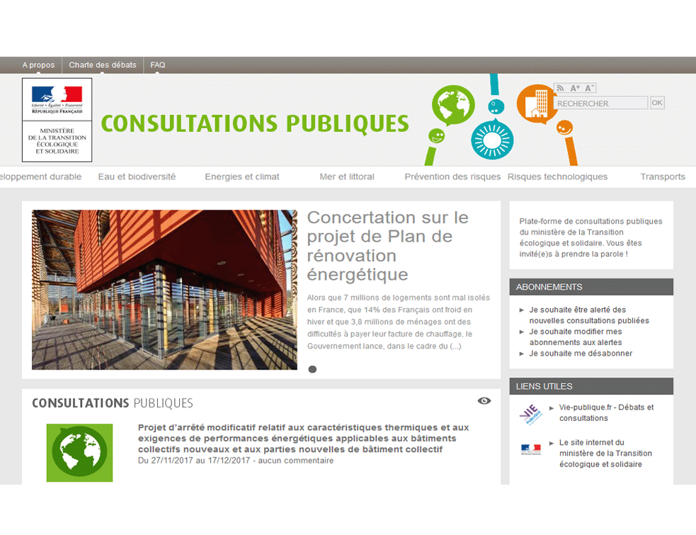 Lancement dune concertation sur le projet de plan de rénovation énergétique