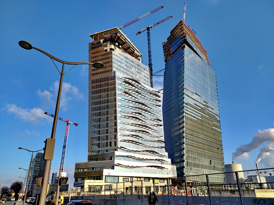 Tours Duo : structure béton pour Duo 2, l'acier en prime pour Duo 1 !