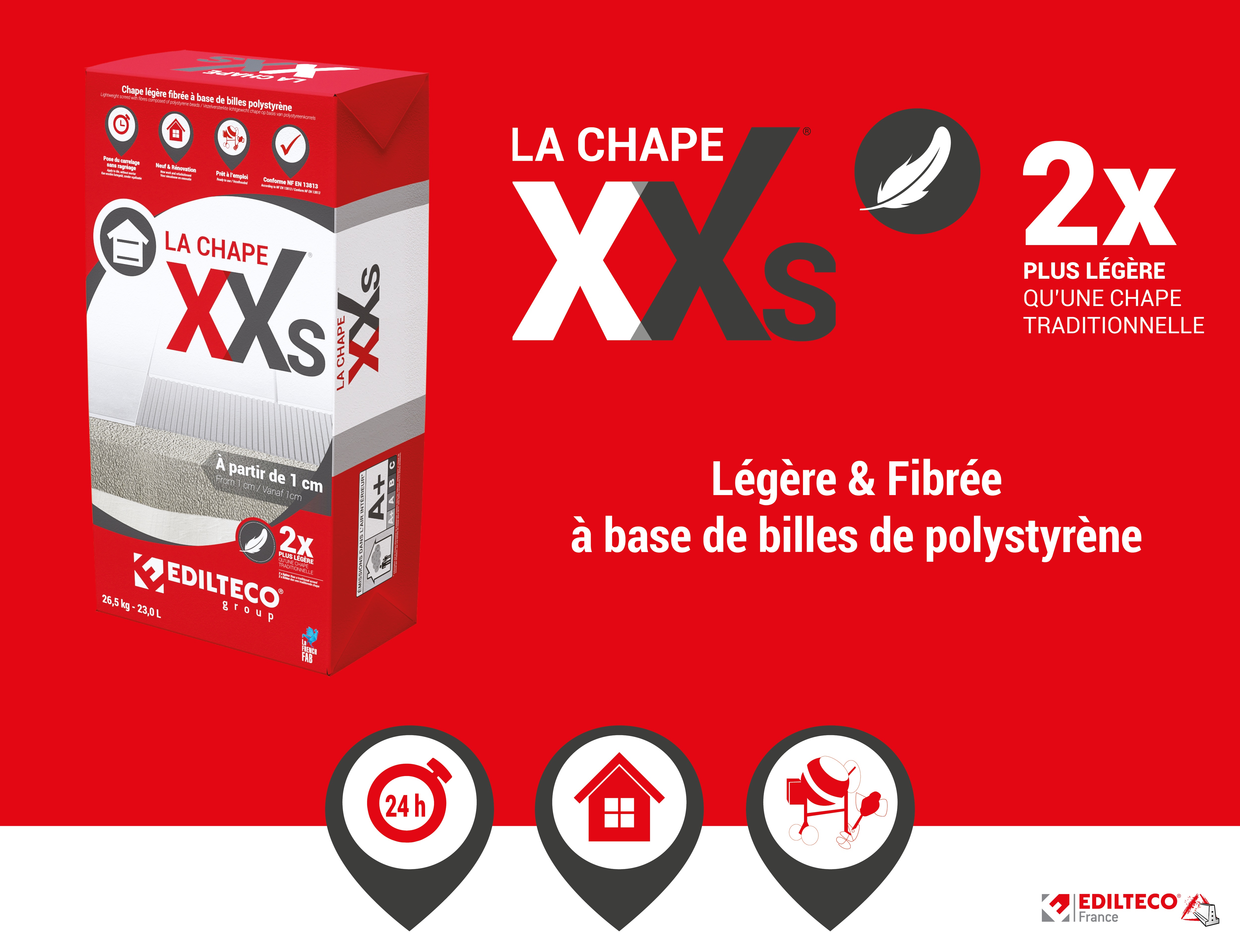 La Chape XXs®, deux fois plus légère quune chape traditionnelle !