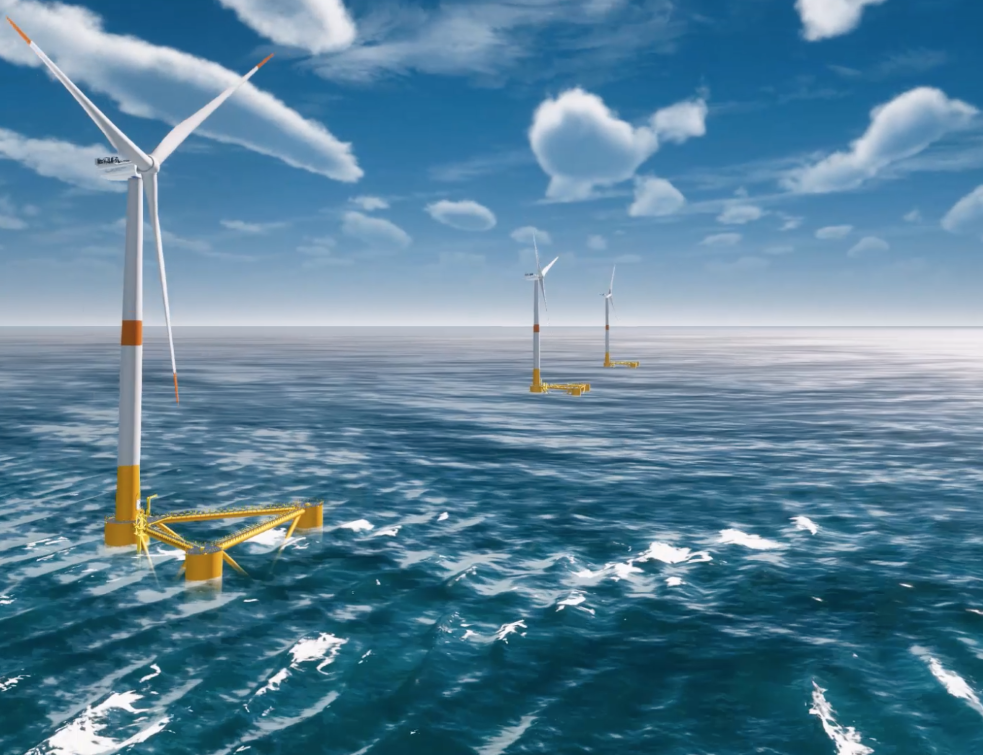 Trois éoliennes flottantes installées en Méditerranée fin 2023