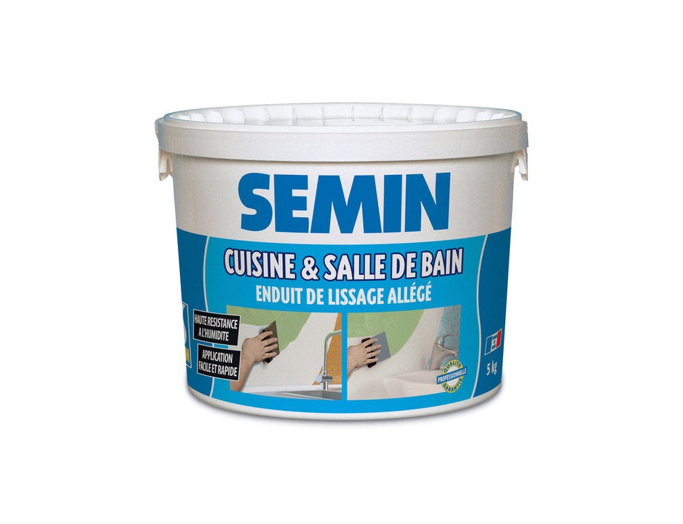 Semin enduit de lissage allégé cuisine et salle de bain