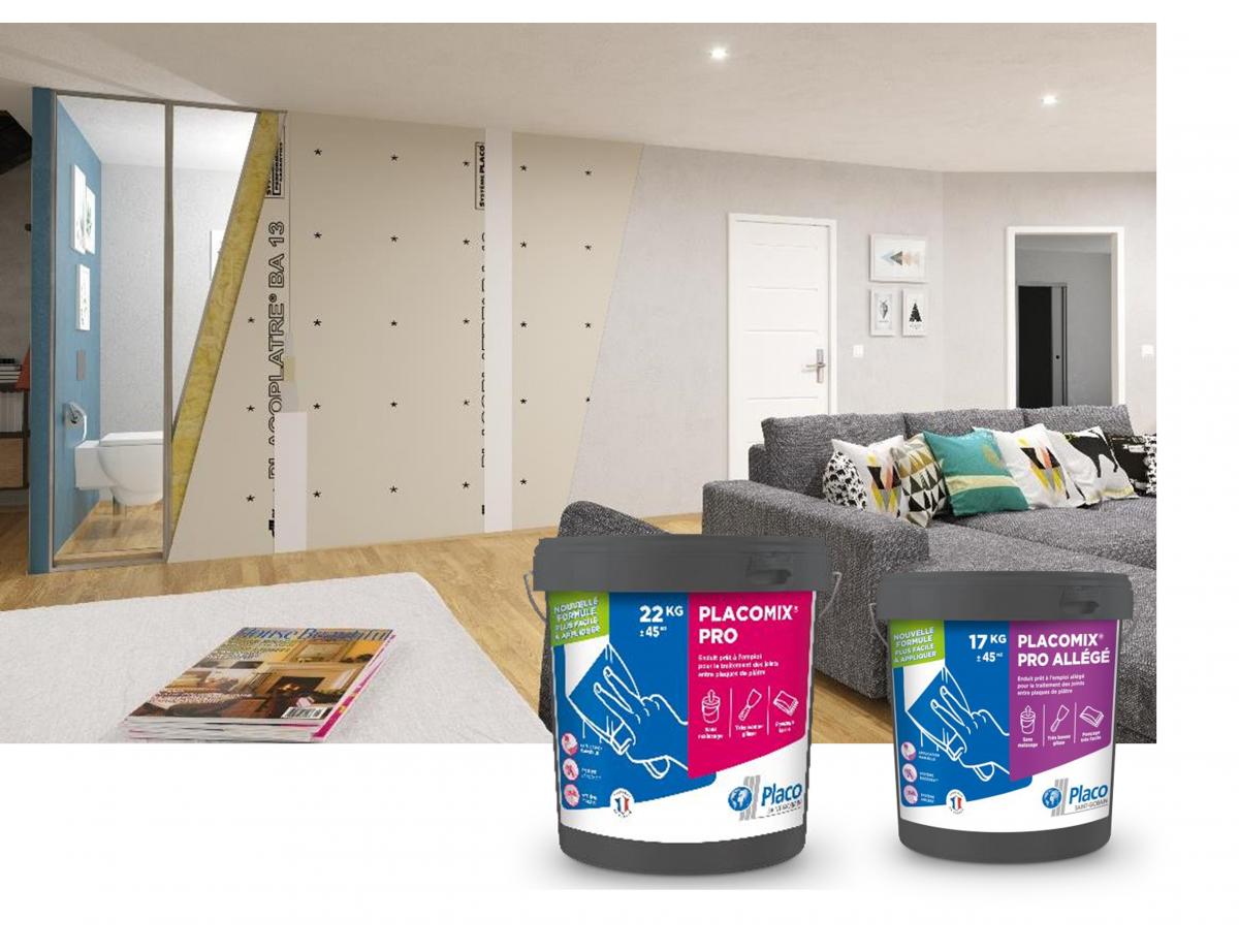 Nouvelle formule pour les enduits en pâte Placomix® pro et placomix® pro allege