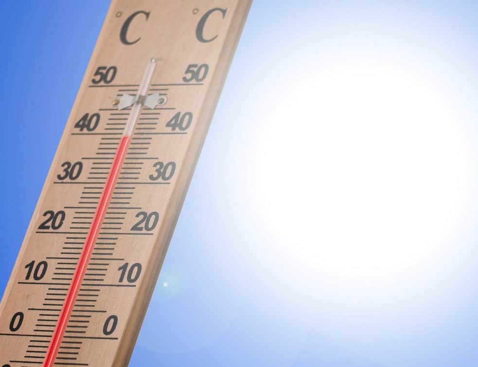 thermomètre indiquant près de 40°C