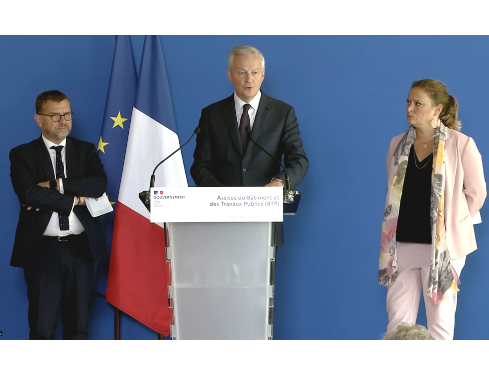 Des Assises du BTP "dans un climat constructif, positif et ambitieux" selon Bruno Le Maire
