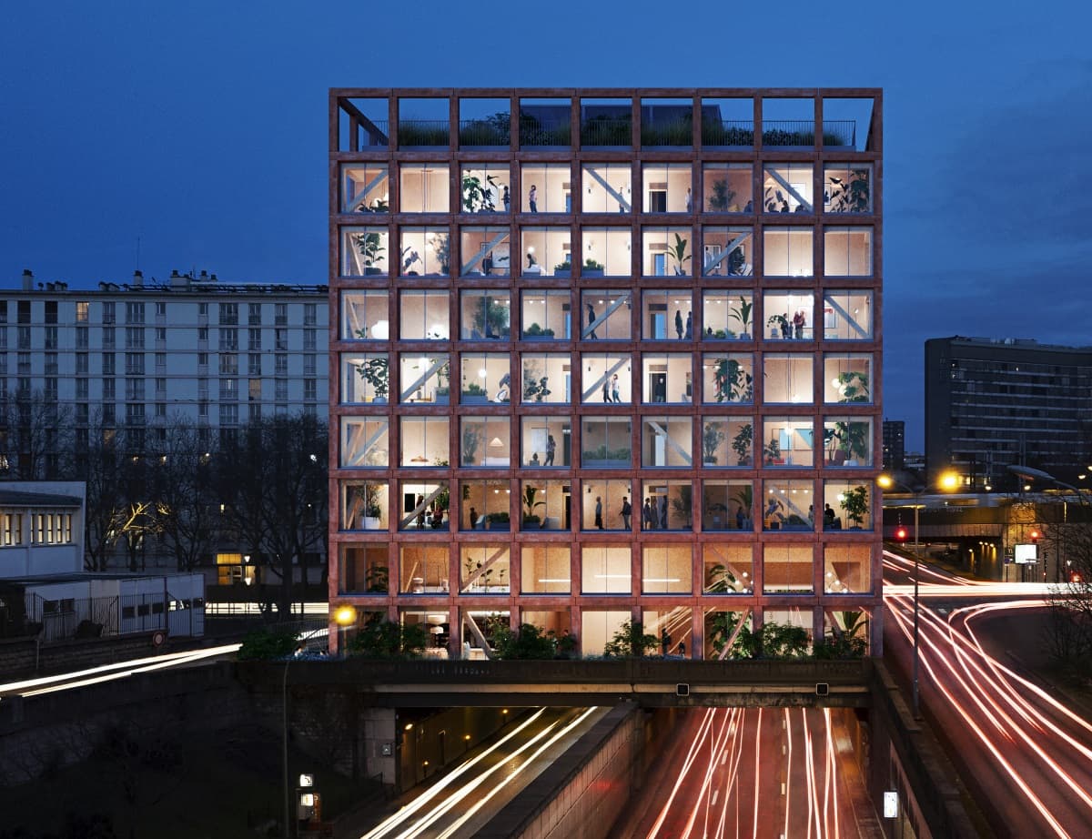 La future résidence bas carbone Hosta, au-dessus du périphérique parisien, lancée par Woodeum.