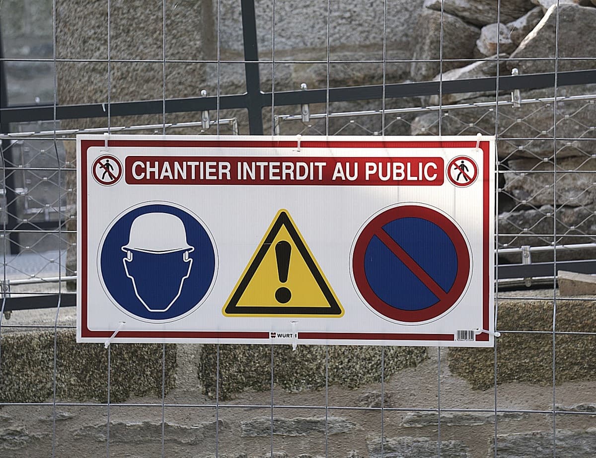 Panneau chantier interdit au public