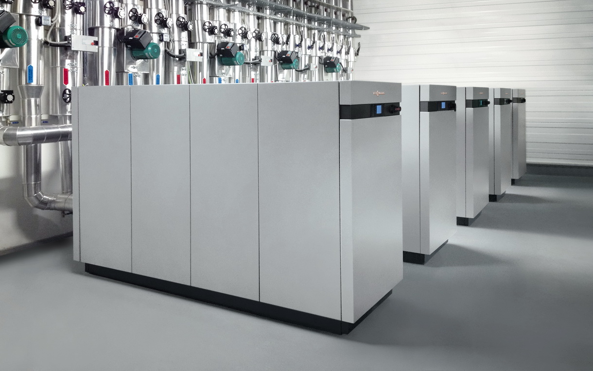 Des pompes à chaleur géothermiques Viessmann en chaufferie.