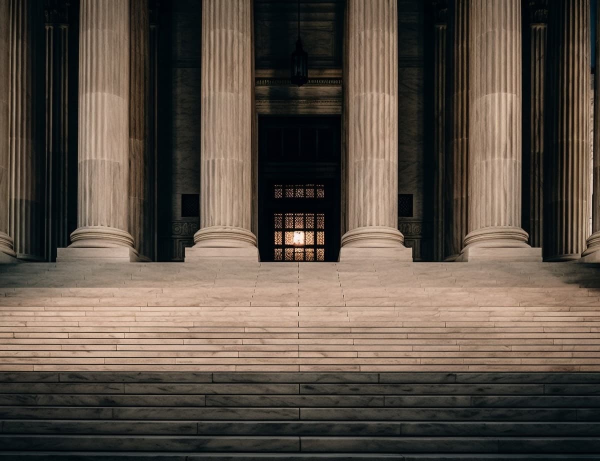 marches d'un palais de justice