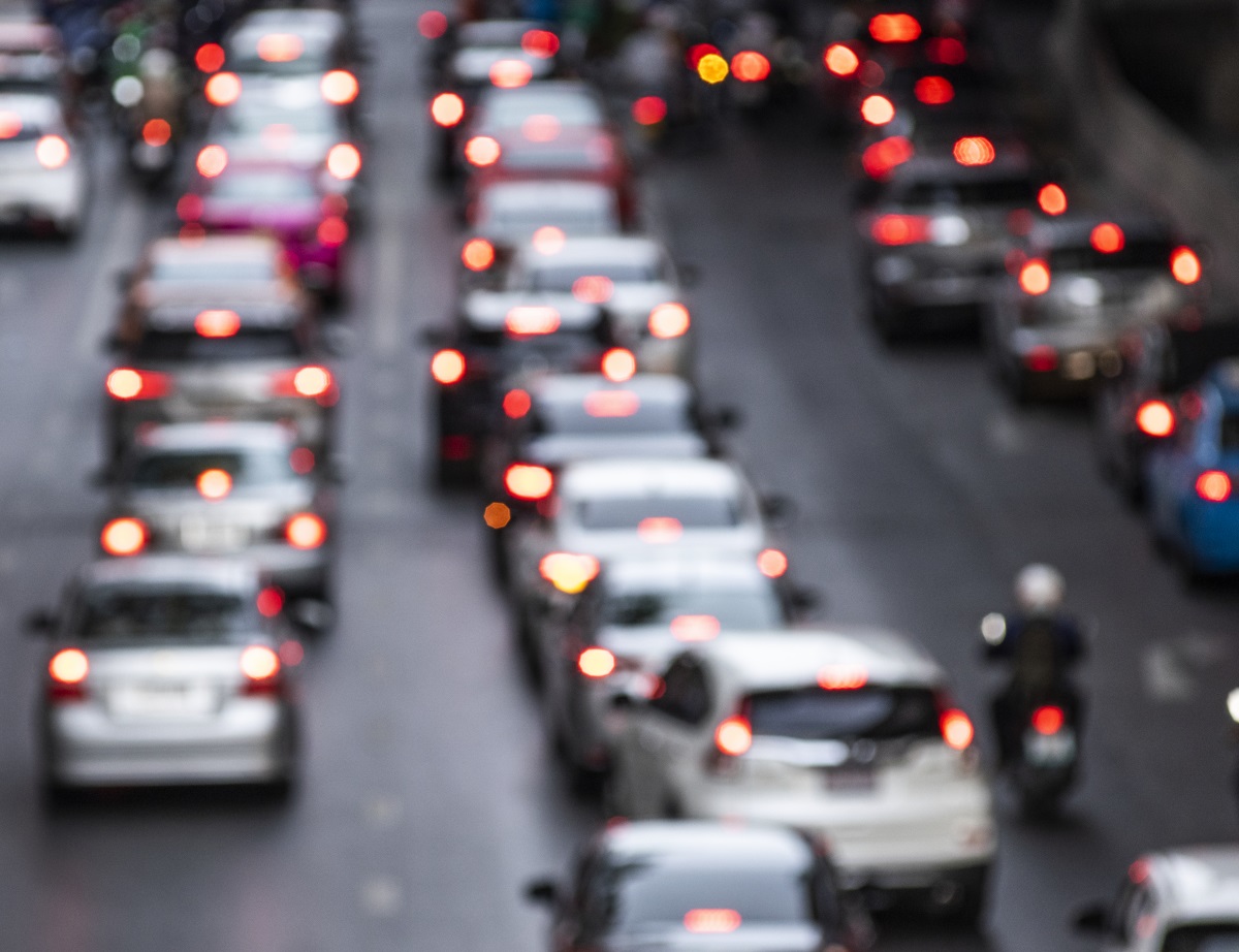 Photo floue d'un embouteillage