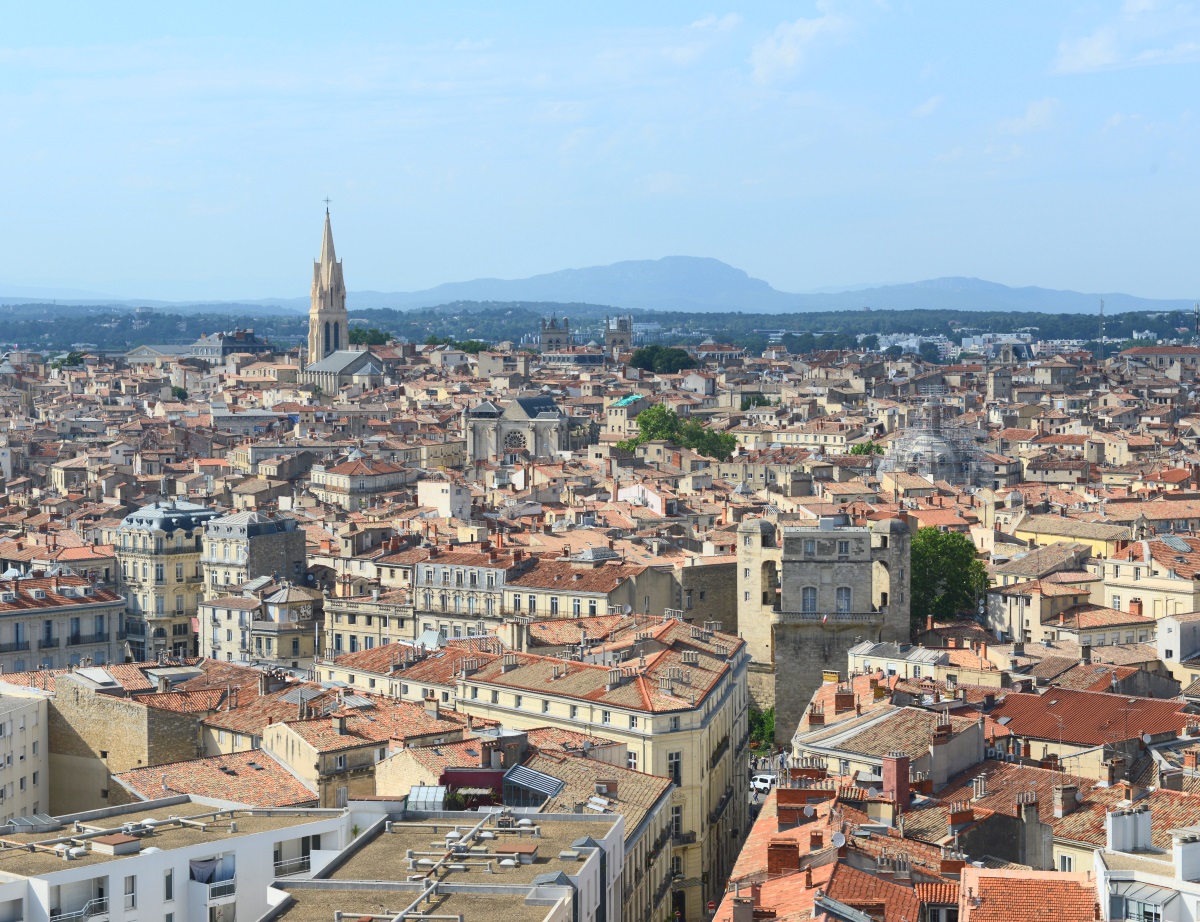 La ville de Montpellier vue en hauteur