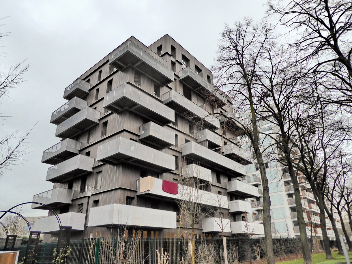 La façade du nouveau bâtiment Elogie-Siemp de 38 logements, côté jardin