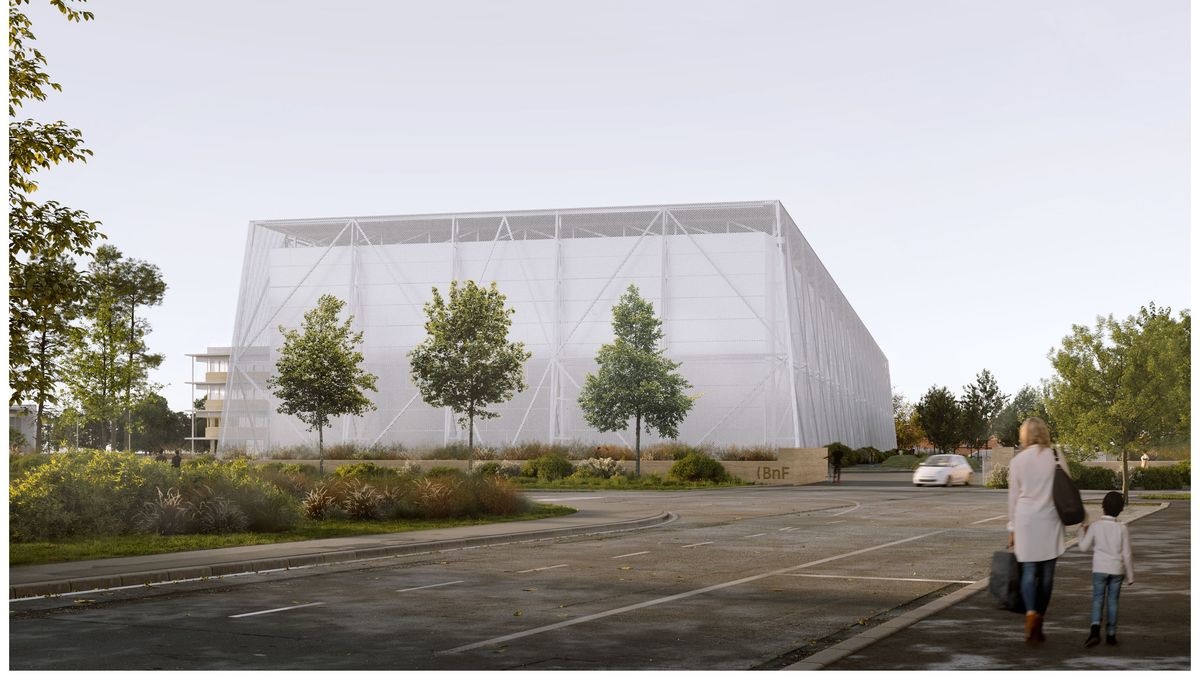 Le futur bâtiment de conservation de la presse à Amiens. © TVK/Carmody-Groarke