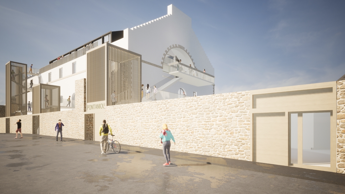 Le futur site de Pontaniou, vue depuis la rue Pierre Ozanne. © Done Architecture