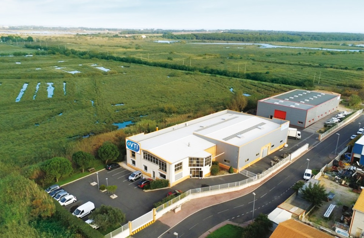Photo par drône de l'entreprise VTI à Frontignan. © VTI