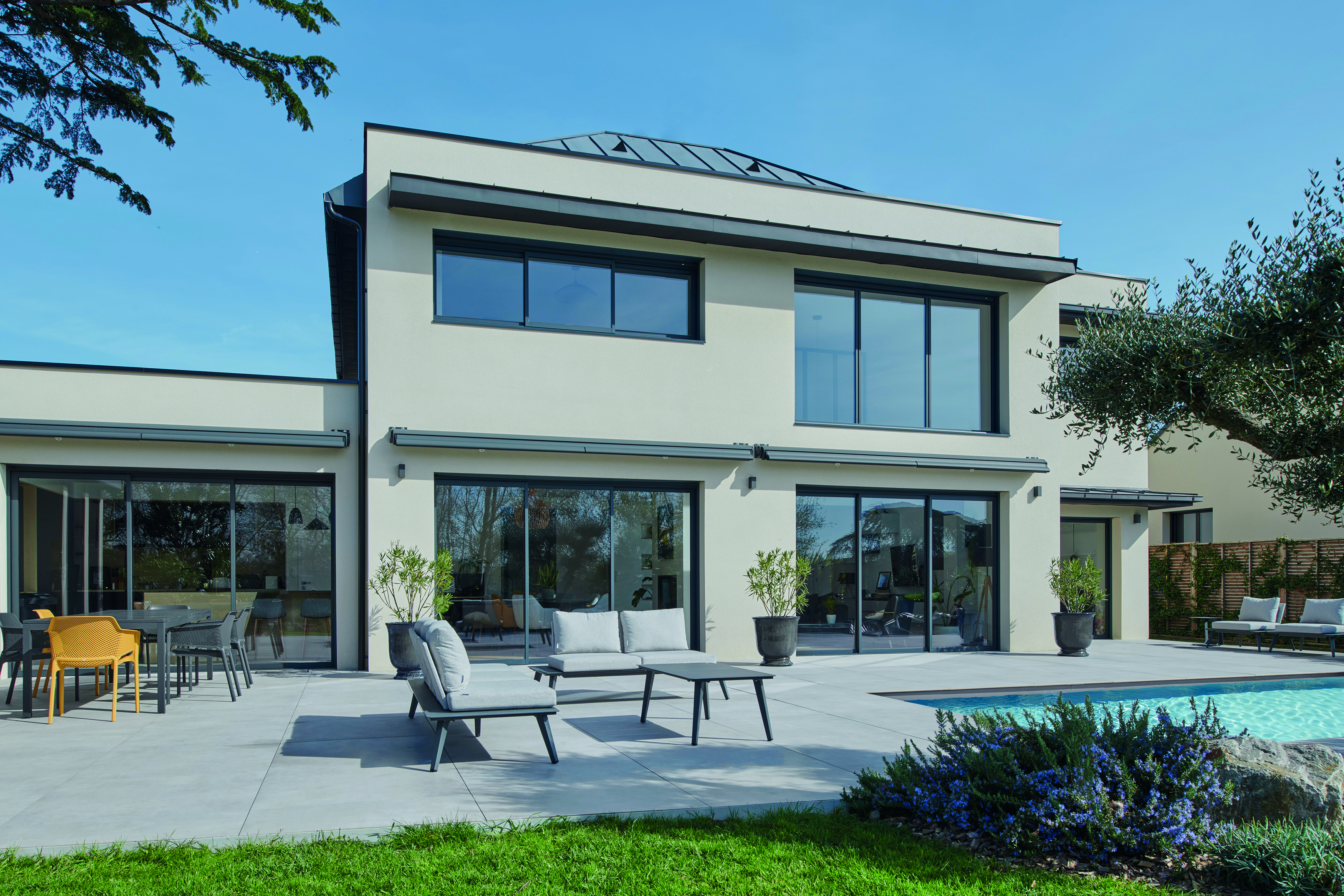 Façade peinte avec Perlane Aéro Bas Carbone et Pancrytex TT Bas Carbone. © Seigneurie