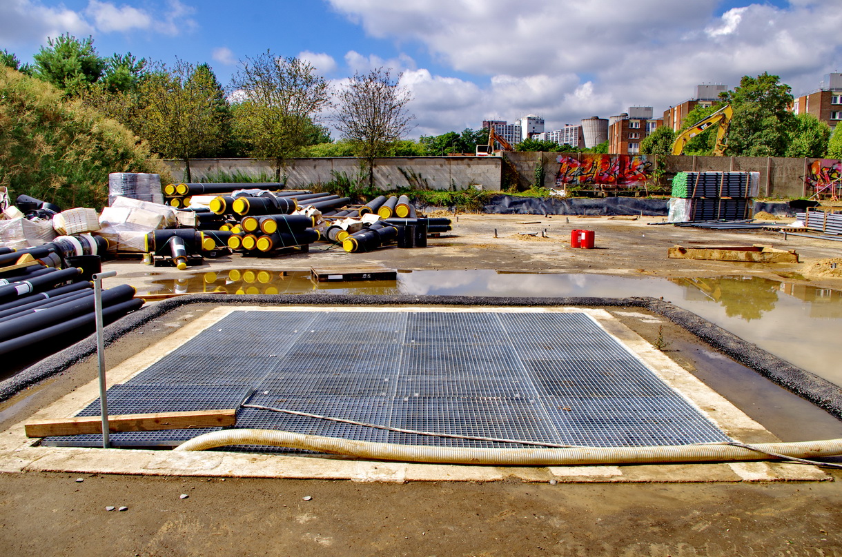 Une fois le chantier terminé, la surface au sol occupé par des puits de géothermie est toute petite