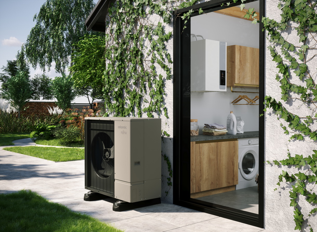 Une pompe à chaleur Atlantic air/eau Alféa Extensa Duo A.I R32