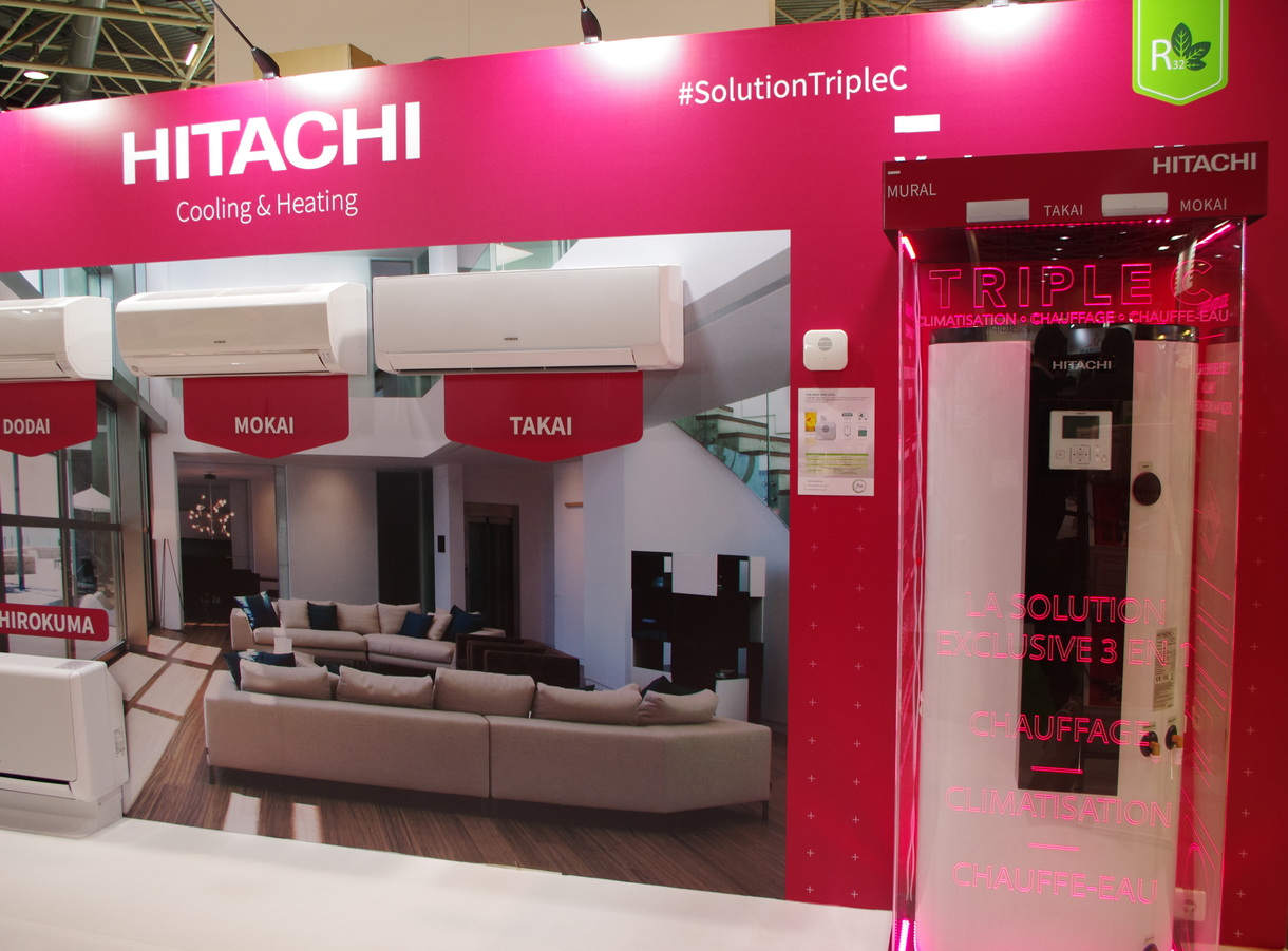 Solution multisplit TripleC au R32 d'Hitachi au salon BePositive 2023. © Pascal Poggi