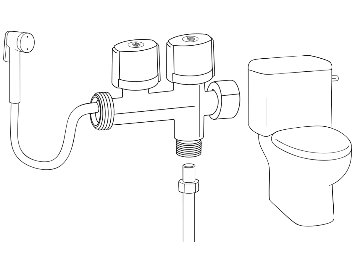Kit Hygiénique WC dARCO avec vanne COMBI F VITAQ