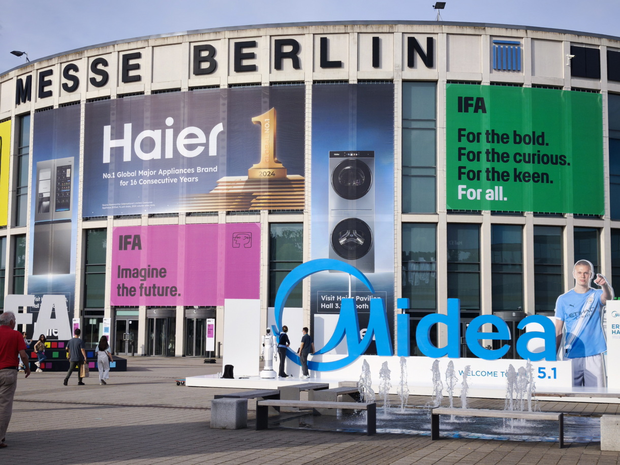 L'entrée du salon IFA 2025 à la foire de Berlin. © PP
