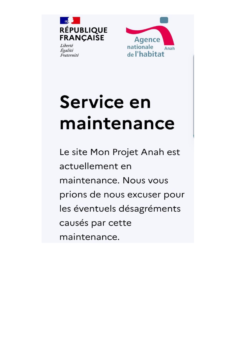 La plateforme MaPrimeRénov' en maintenance. © Laure Pophillat
