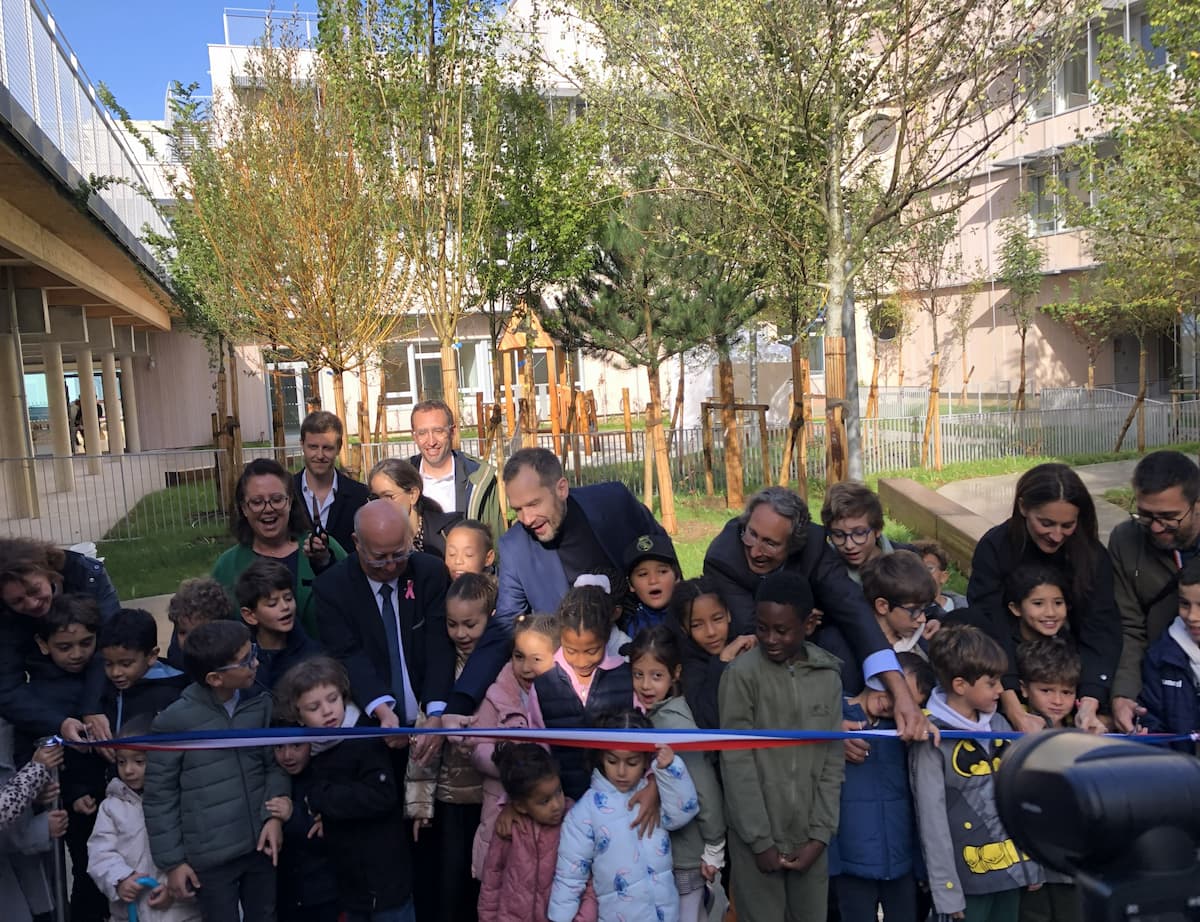 Inauguration du groupe scolaire Dominique Frelaut à Colombes. © JT