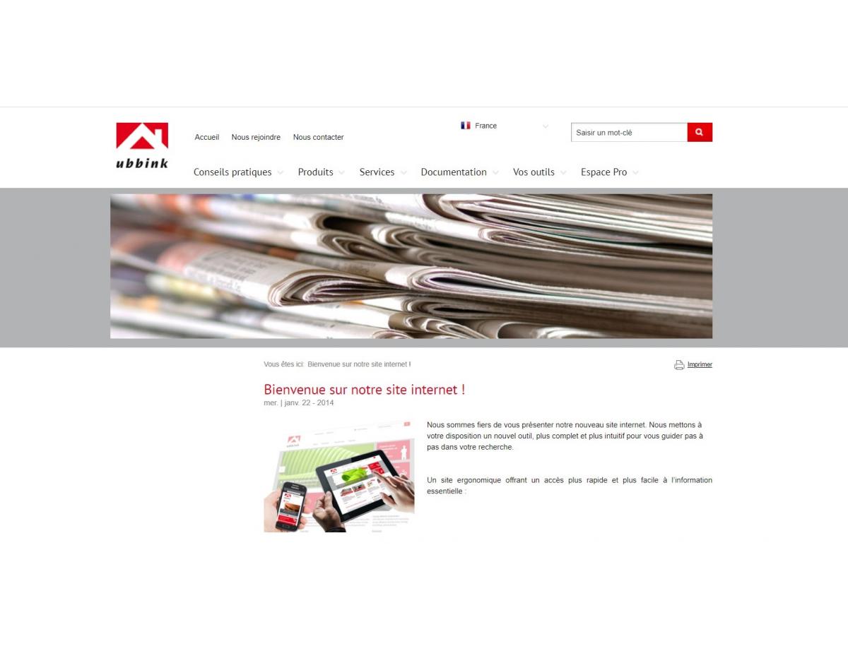 Léquipe Ubbink France est fière de vous présenter son nouveau site internet !