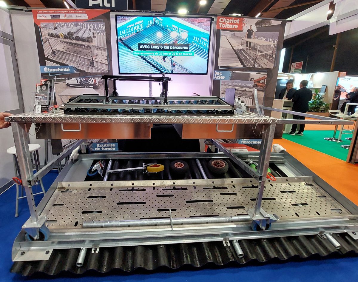 Artibat 2025 : le chariot de manutention Leny. © Laure Pophillat